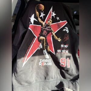 Black Dennis Rodman Graphic Hoodie